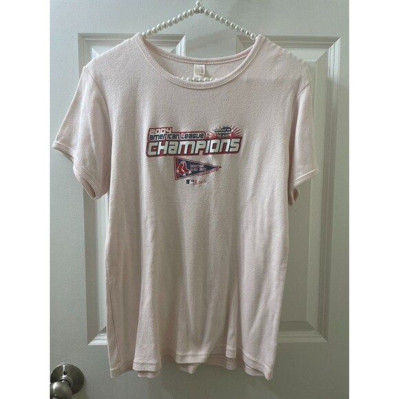VTG Womens Anvil Boston Red Sox 2004 World Series Champions T-Shirt Size XL PINK - Picture 1 of 5